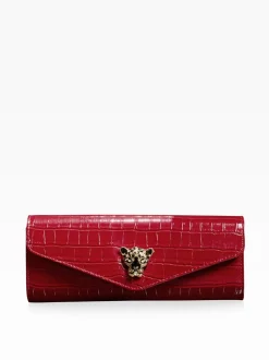 Tassen En Portemonnees*Lipsy Rood met krokodillenleereffect - Clutch Bag