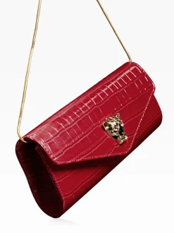 Tassen En Portemonnees*Lipsy Rood met krokodillenleereffect - Clutch Bag