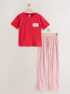 Pyjama's|Alle Nacht- En Loungekleding|Next Rood met print - Pyjama met korte mouwen
