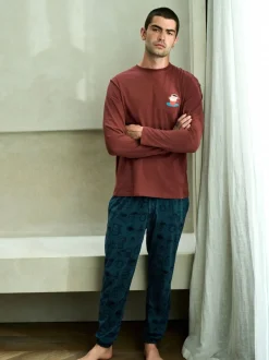 Pyjama's|Loungewear*Next - Graphic Long Sleeve Jersey Pyjamas Set Rood/blauw