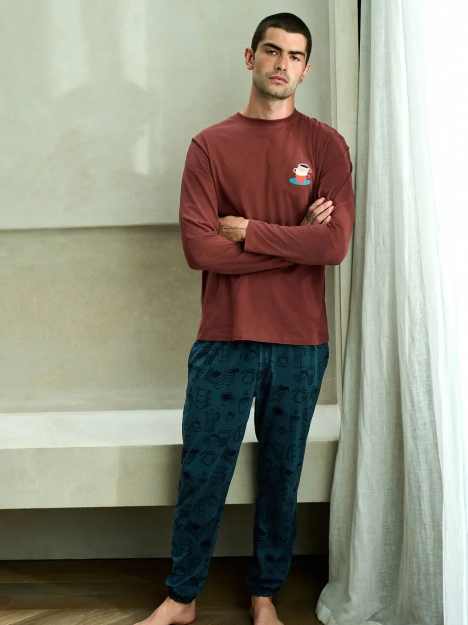Pyjama's|Loungewear*Next - Graphic Long Sleeve Jersey Pyjamas Set Rood/blauw