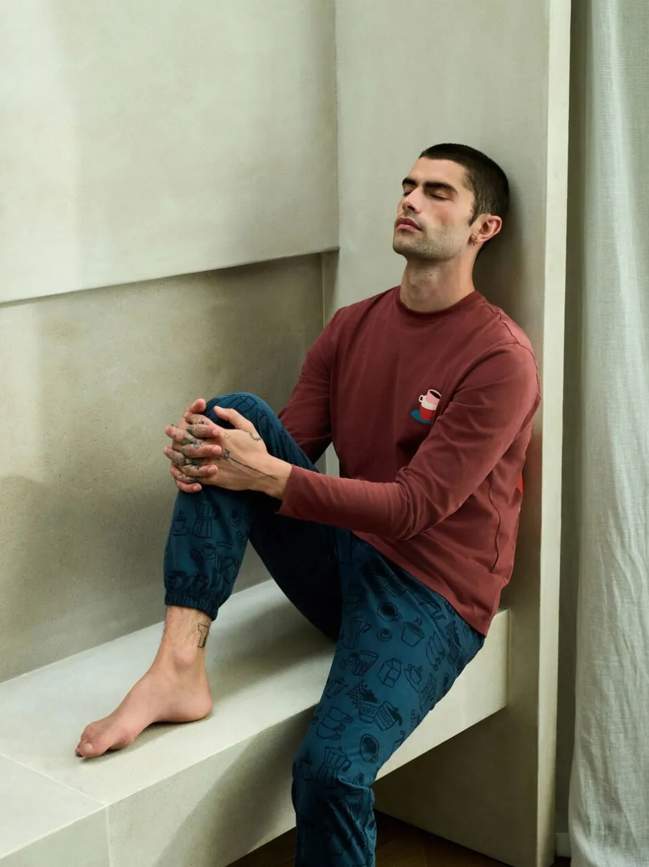 Pyjama's|Loungewear*Next - Graphic Long Sleeve Jersey Pyjamas Set Rood/blauw
