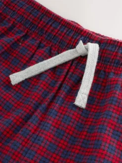 Pyjama's|Nachtkleding En Pyjama's|Next Rood/blauw - Set van 2 geweven geruite pyjama's met lange mouwen (3-16jr)