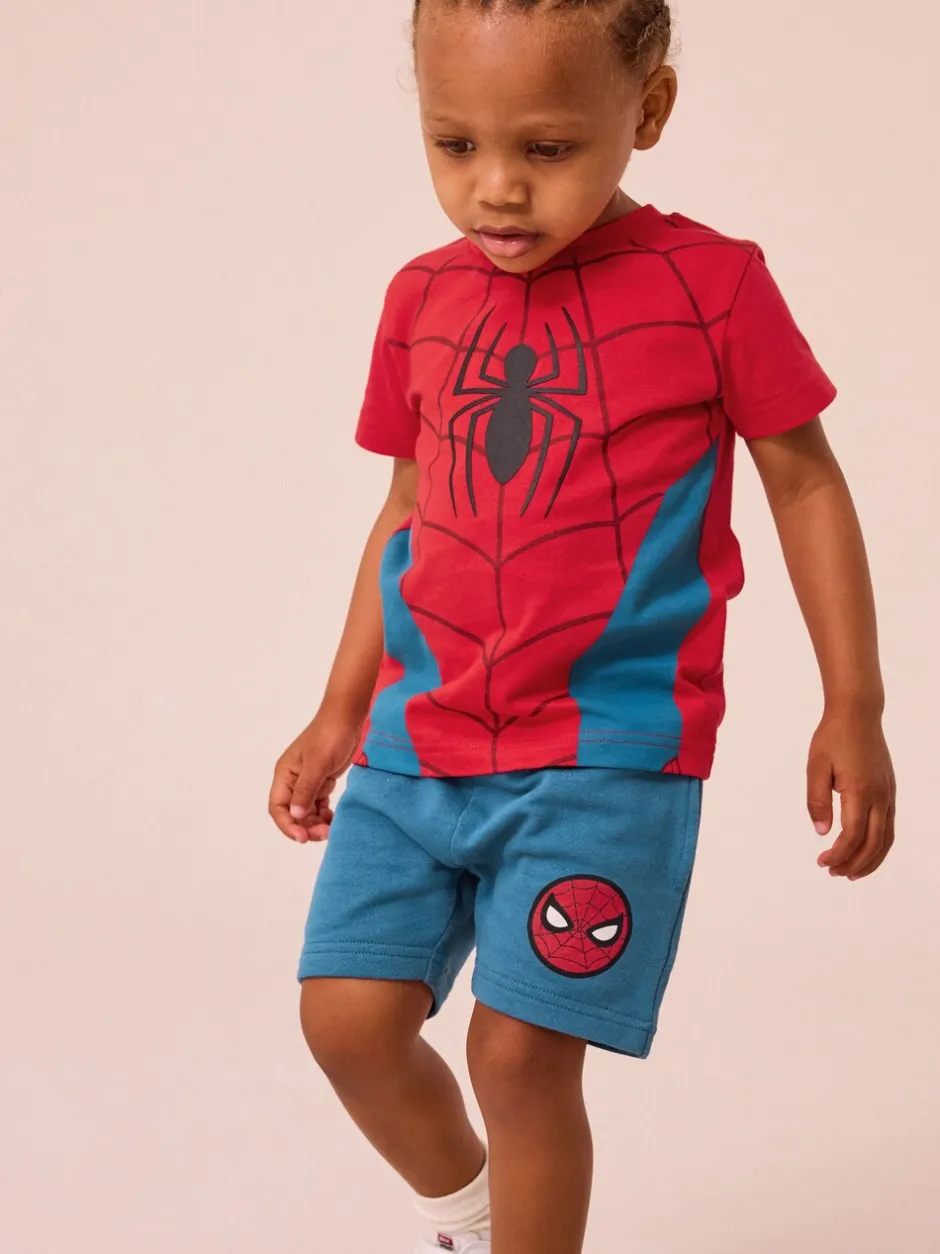 Shorts|Next Rood/blauw - Spider-Man T-shirt en shorts set (3mnd -8jr)