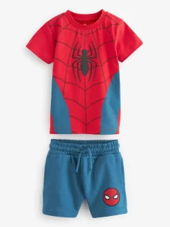 Shorts|Next Rood/blauw - Spider-Man T-shirt en shorts set (3mnd -8jr)