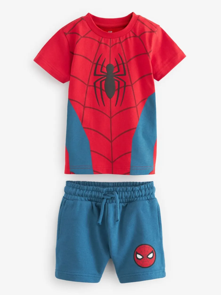 Shorts|Next Rood/blauw - Spider-Man T-shirt en shorts set (3mnd -8jr)