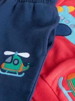 Truien En Breisels|Joggingbroeken*Next - Set met hoodie en joggingbroek (3 mnd - 7 jr) Rood/Blauw appliqué transport