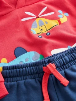 Truien En Breisels|Joggingbroeken*Next - Set met hoodie en joggingbroek (3 mnd - 7 jr) Rood/Blauw appliqué transport