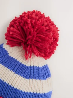 Mutsjes En Antikrabwantjes|Mutsen, Handschoenen En Sjaals*Next - Beanie-muts met oorbedekking en pompon (3mnd -10jr) Rood/blauw met hulpvoertuigenprint
