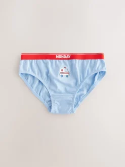 Ondergoed*Next - Set van 7 katoenen slips (1,5-10jr) Rood/blauw met hulpvoertuigenprint