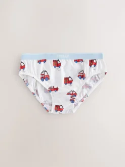 Ondergoed*Next - Set van 7 katoenen slips (1,5-10jr) Rood/blauw met hulpvoertuigenprint