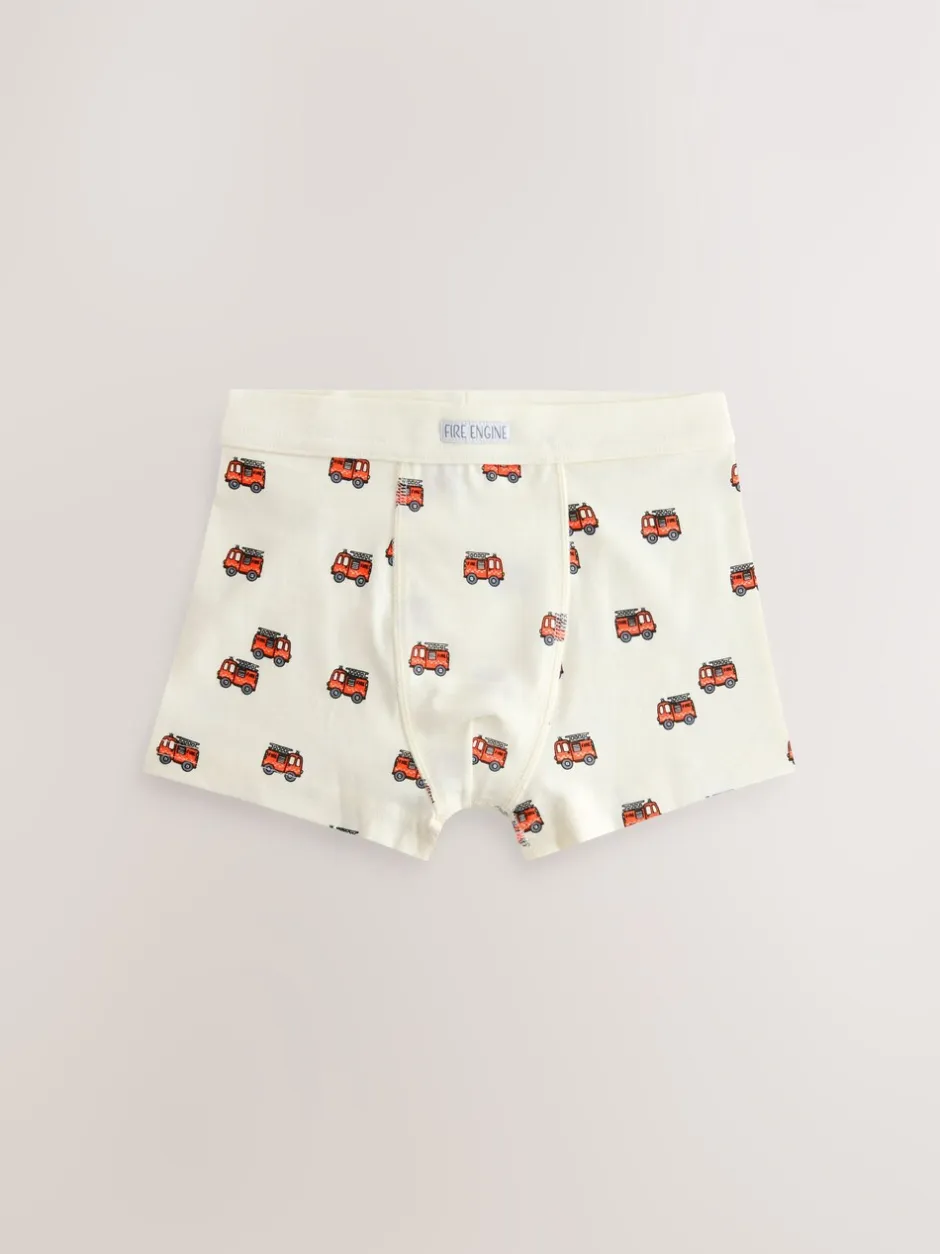 Ondergoed|Next - Verpakking van 7 boxershorts (1,5 - 12 jr) Rood/blauw met hulpvoertuigenprint