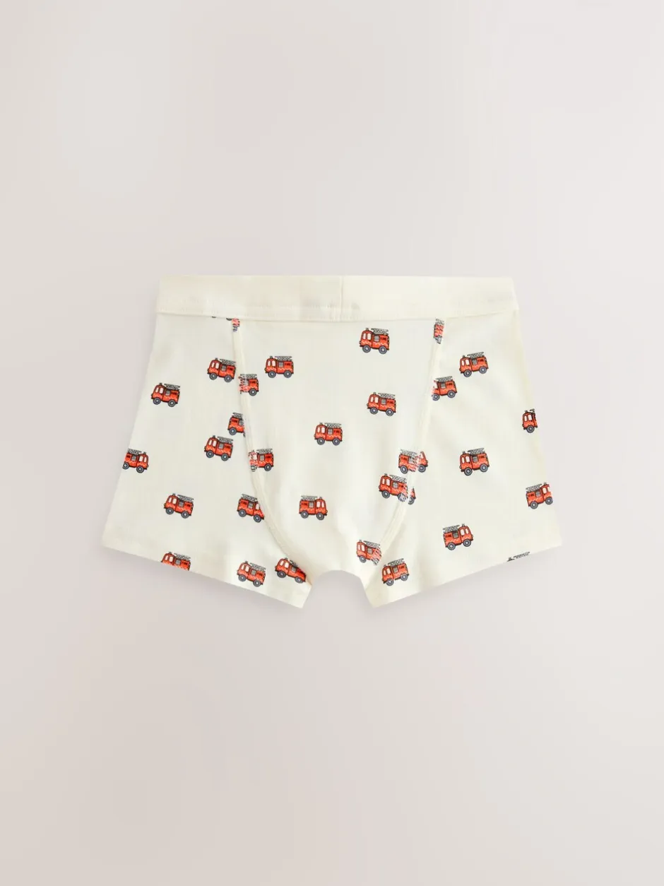 Ondergoed|Next - Verpakking van 7 boxershorts (1,5 - 12 jr) Rood/blauw met hulpvoertuigenprint