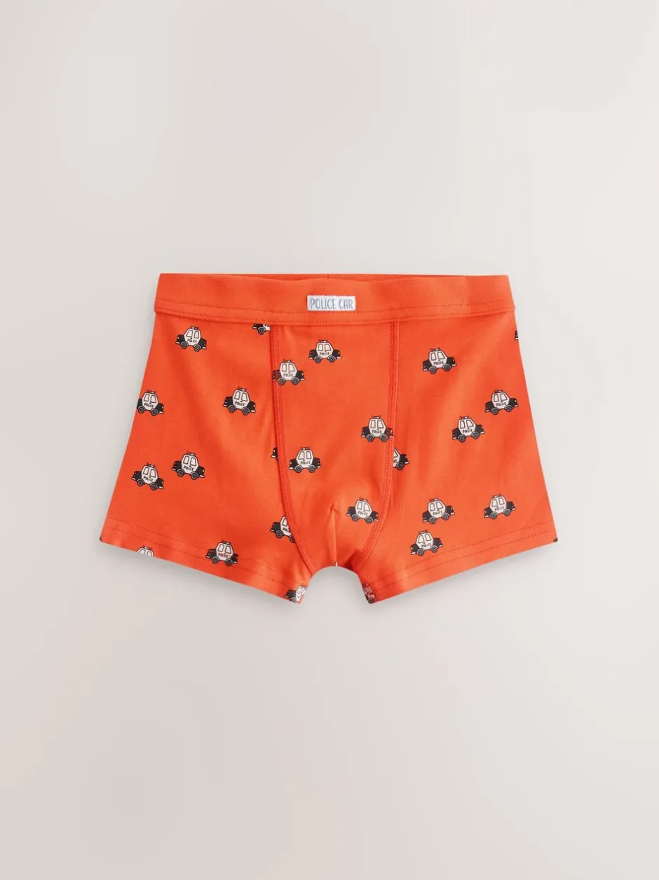 Ondergoed|Next - Verpakking van 7 boxershorts (1,5 - 12 jr) Rood/blauw met hulpvoertuigenprint