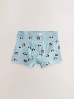 Ondergoed|Next - Verpakking van 7 boxershorts (1,5 - 12 jr) Rood/blauw met hulpvoertuigenprint