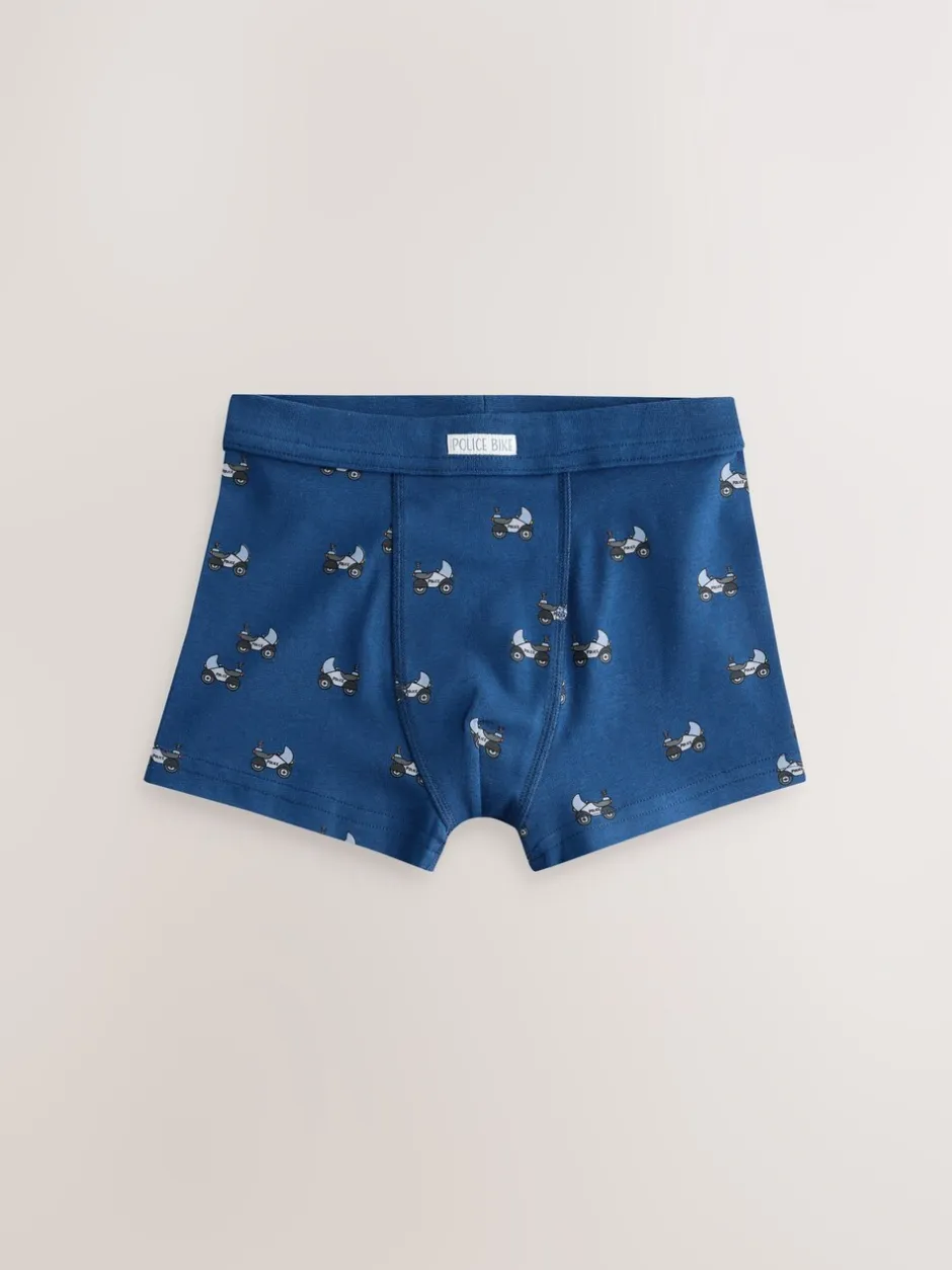 Ondergoed|Next - Verpakking van 7 boxershorts (1,5 - 12 jr) Rood/blauw met hulpvoertuigenprint