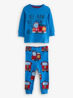 Pyjama's|Nachtkleding En Pyjama's*Next Rood/blauw met hulpvoertuigenprint - Mini Knusse Pyjama's 3 Set (9mnd-10jr)