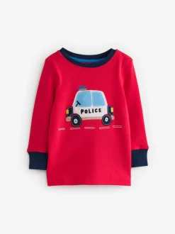 Pyjama's|Nachtkleding En Pyjama's*Next Rood/blauw met hulpvoertuigenprint - Mini Knusse Pyjama's 3 Set (9mnd-10jr)