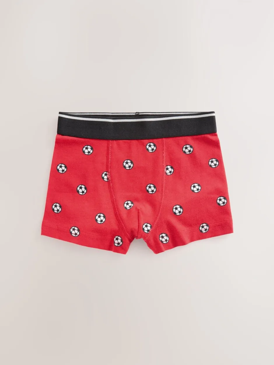 Ondergoed*Next - Junior karakter trunks 5 verpakking (1,5-16jr) Rood/blauw voetbal