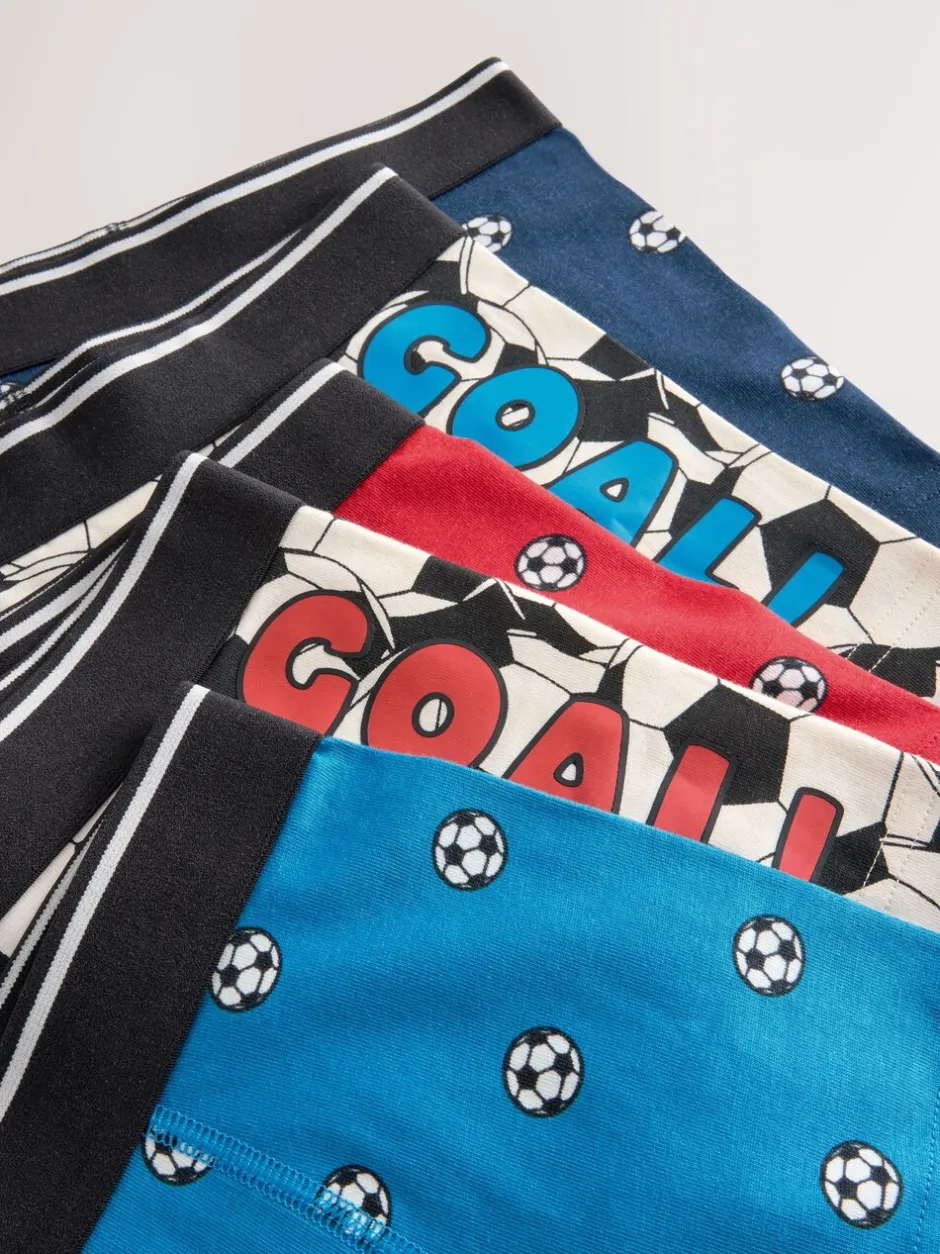 Ondergoed*Next - Junior karakter trunks 5 verpakking (1,5-16jr) Rood/blauw voetbal