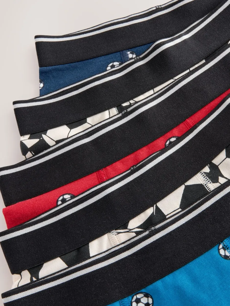 Ondergoed*Next - Junior karakter trunks 5 verpakking (1,5-16jr) Rood/blauw voetbal