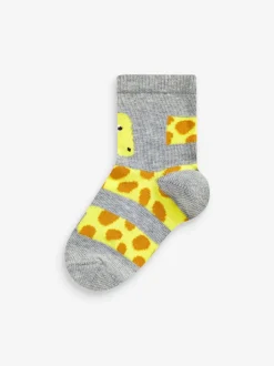 Sokken En Panty's|Sokken*Next Rood/blauw/groen met dierenprint - Verpakking van 7 paar sokken met hoog aandeel katoen