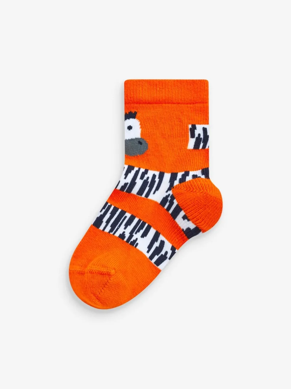 Sokken En Panty's|Sokken*Next Rood/blauw/groen met dierenprint - Verpakking van 7 paar sokken met hoog aandeel katoen