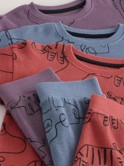 Multipacks|Pyjama's|Next Rood/blauw/paars - Oversized fit Pyjamas 3 Pack (9mths-10yrs)