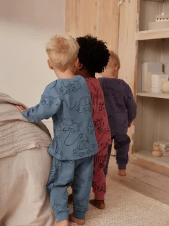 Multipacks|Pyjama's|Next Rood/blauw/paars - Oversized fit Pyjamas 3 Pack (9mths-10yrs)