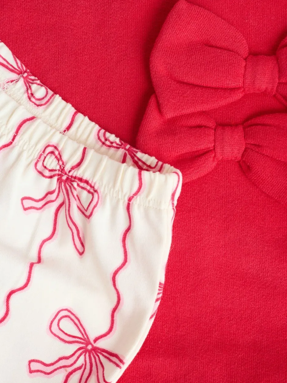 Sets En Combisets|Truien En Breisels|Next - Baby Strik Sweater en Leggings Set 2 Pieces (0mnd-2jr) Rood/crèmekleurig
