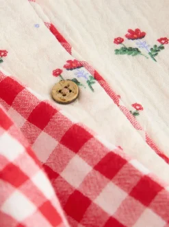 Nachtkleding En Pyjama's|Pyjama's*Next Rood/crèmekleurig - Geweven pyjama met knopen (9 mnd-10 jr)