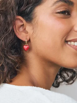 Sieraden|Next Rood/goudkleurig - Oorringen met hartje