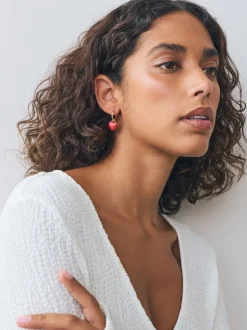 Sieraden|Next Rood/goudkleurig - Oorringen met hartje
