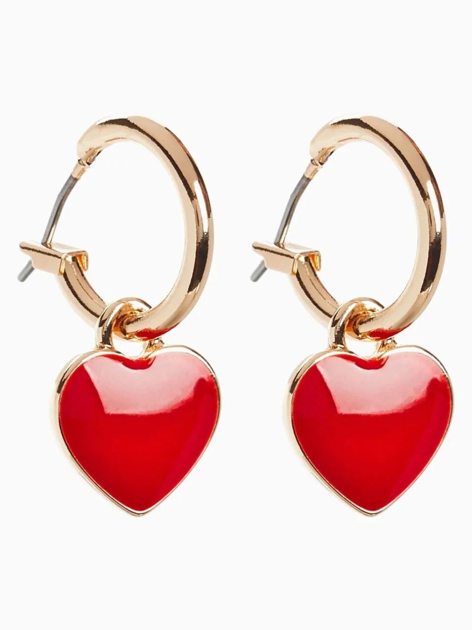 Sieraden|Next Rood/goudkleurig - Oorringen met hartje