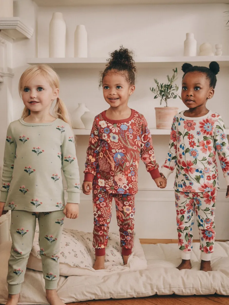 Nachtkleding En Pyjama's|Pyjama's*Next - Verpakking van 3 knusse pyjama's (9 mnd-10 jr) Rood/groen met bloemenprint