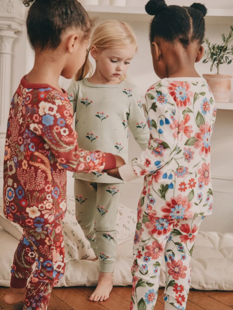 Nachtkleding En Pyjama's|Pyjama's*Next - Verpakking van 3 knusse pyjama's (9 mnd-10 jr) Rood/groen met bloemenprint