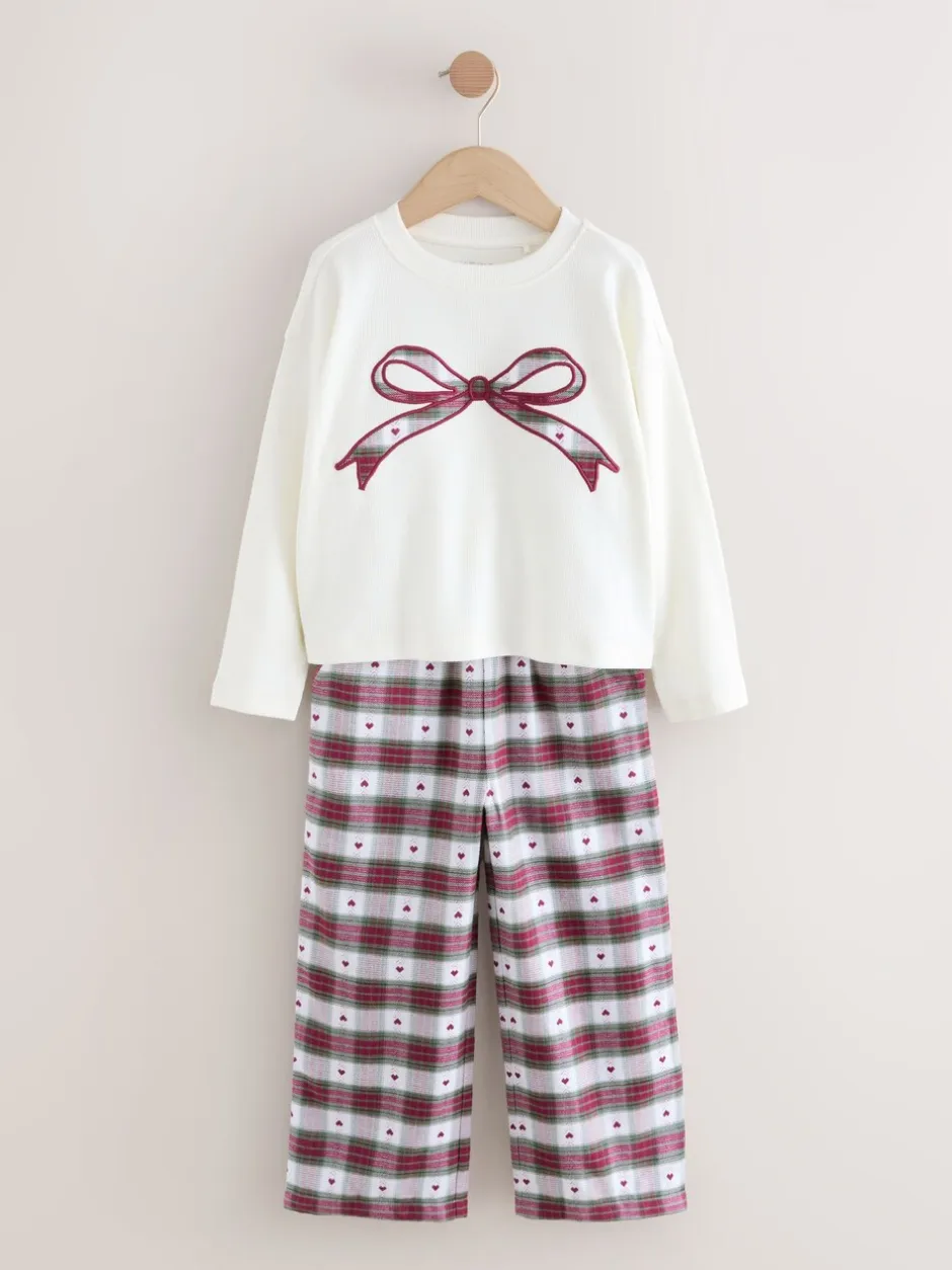 Nachtkleding En Pyjama's|Pyjama's*Next Rood/groene strikruit - Kerstmis geweven onderkant pyjama's (2-16jr)