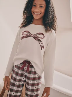 Nachtkleding En Pyjama's|Pyjama's*Next Rood/groene strikruit - Kerstmis geweven onderkant pyjama's (2-16jr)
