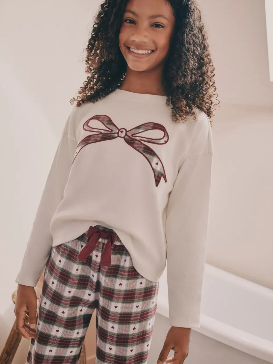 Nachtkleding En Pyjama's|Pyjama's*Next Rood/groene strikruit - Kerstmis geweven onderkant pyjama's (2-16jr)