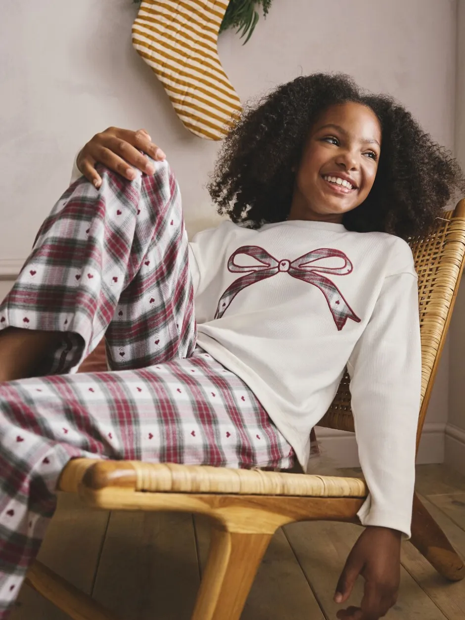 Nachtkleding En Pyjama's|Pyjama's*Next Rood/groene strikruit - Kerstmis geweven onderkant pyjama's (2-16jr)