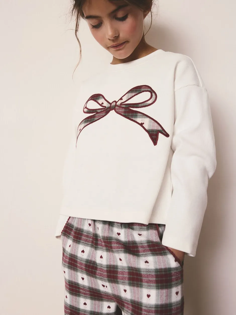 Nachtkleding En Pyjama's|Pyjama's*Next Rood/groene strikruit - Kerstmis geweven onderkant pyjama's (2-16jr)