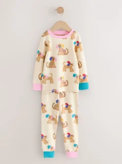 Multipacks|Nachtkleding En Pyjama's|Next - Verpakking van 3 knusse pyjama's (9 mnd-9 jr) Rood/marineblauw hondenapplicatie