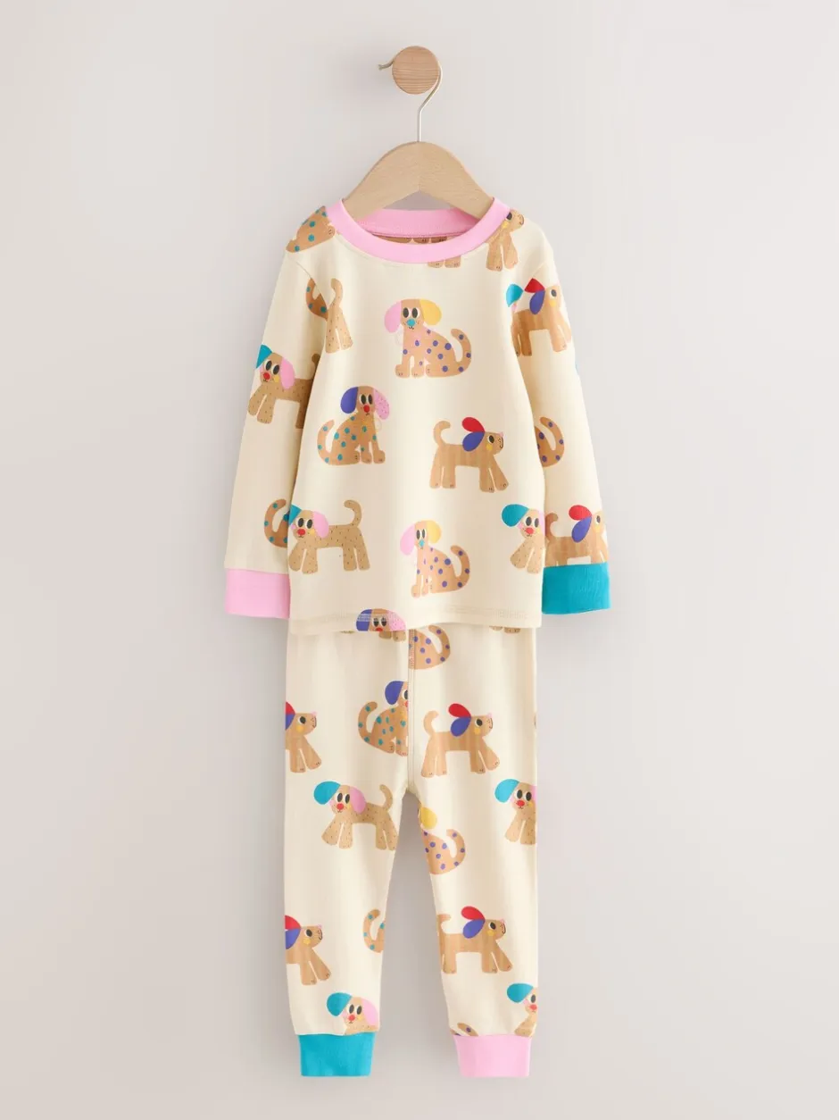 Multipacks|Nachtkleding En Pyjama's|Next - Verpakking van 3 knusse pyjama's (9 mnd-9 jr) Rood/marineblauw hondenapplicatie