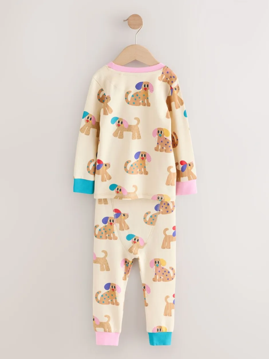Multipacks|Nachtkleding En Pyjama's|Next - Verpakking van 3 knusse pyjama's (9 mnd-9 jr) Rood/marineblauw hondenapplicatie