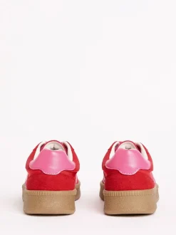 Sneakers|Friends Like These Rood/roze - Lace Up Retro Gumsole Sports Trainers