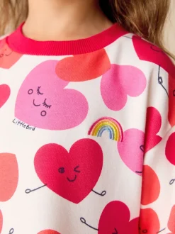 Jurken|Jurken|Little Bird by Jools Oliver Rood/roze - Skater Sweatjurk