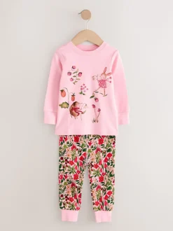 Nachtkleding En Pyjama's|Pyjama's|Next - Verpakking van 3 knusse pyjama's (9 mnd-9 jr) Rood/roze bloemenapplicatie