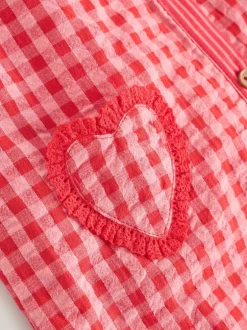 Tuinbroeken*Next - Baby tuinbroek en bodysuit 2 -delige set (0mnd -2jr) Rood/roze geruit