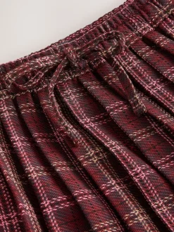Rokken|Next - Pleated Pull On Mini Skirt Rood/roze geruit