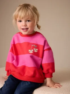 Truien En Breisels|Sweaters En Hoody´S*Next Rood/roze gestreept - Sweatshirt met ronde hals (3 mnd-7 jr)